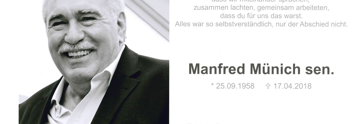 Trauerbild Manfred Münich sen.